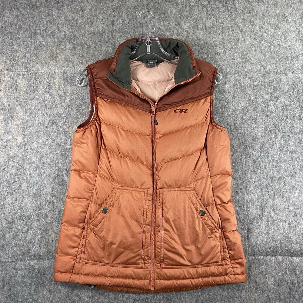 Outdoor Research Transcendent Down Vest‎ Women's Medium Orange Burgundy Gorpcore